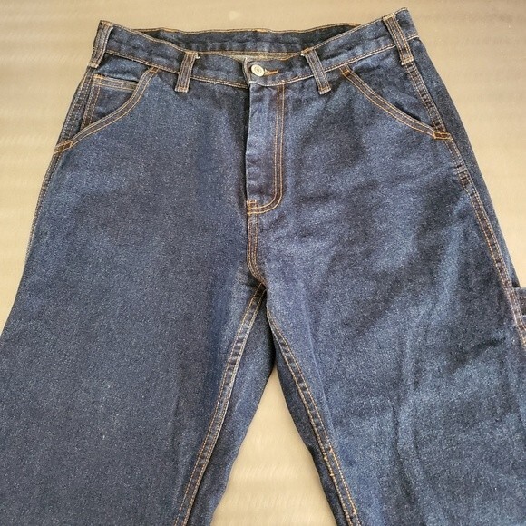 John Galt Carpenter Denim Cargo High Rise Relaxed Straight Y2K Jeans - Picture 6 of 12